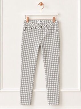 Paige $199 Size 26 Womens Verdugo Ankle Crop Gray White Gingham Skinny Jeans